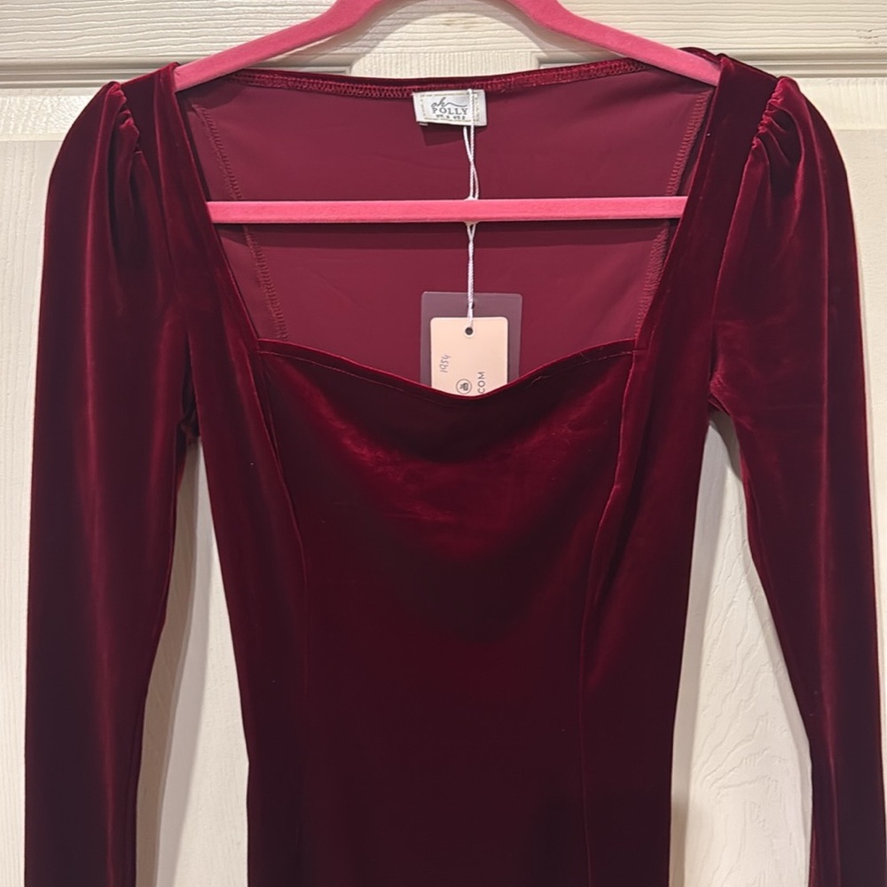 Oh Polly NWT velvet Bodycon mini dress, size 2 - Picture 3 of 7